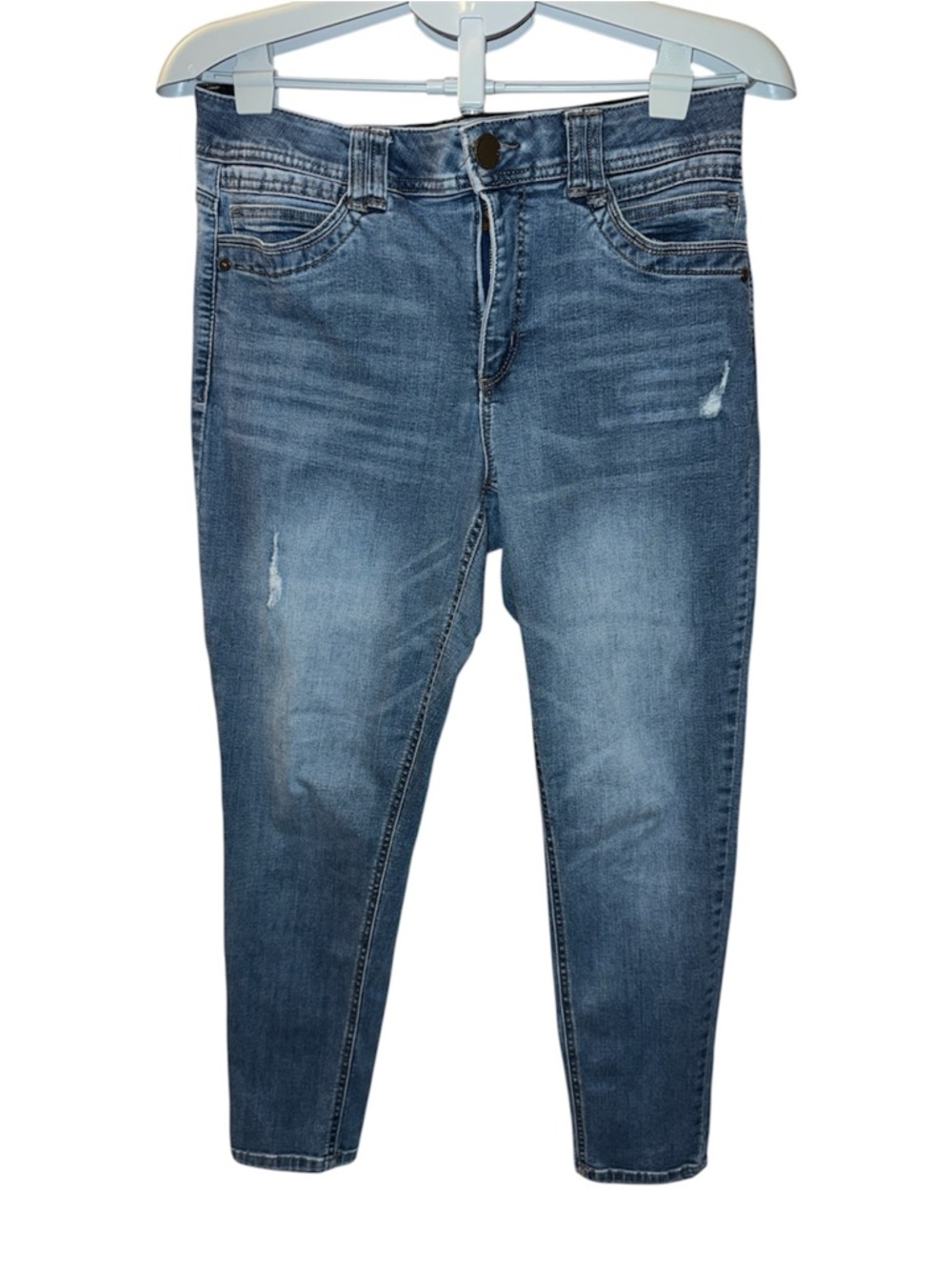 Democracy Women's Jeans Sz 12 Absolution Skinny  Distressed Denim, Ankle